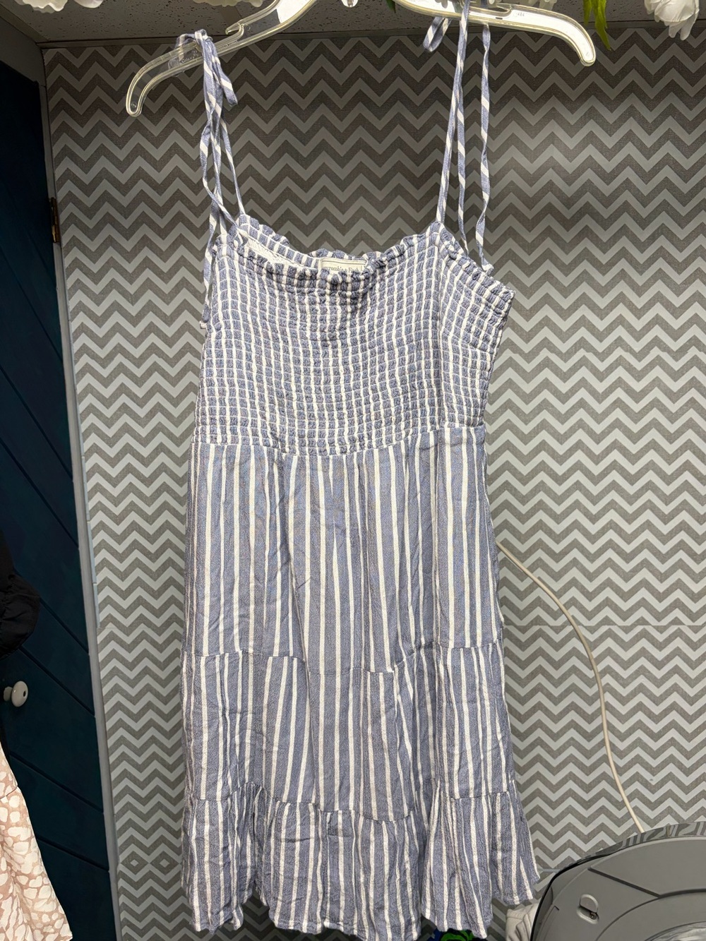 Abercrombie & Fitch Blue and White Striped Sundress